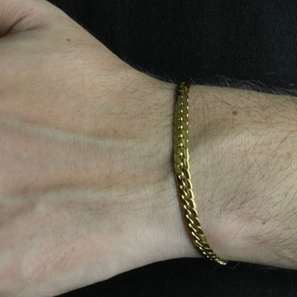 5mm golden miami link short neck chain and bracelet set for men online in Pakistan