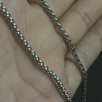 3mm Silver Wheat Neck Chain For Men