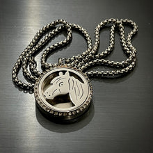 Load image into Gallery viewer, Silver Horse Coin Pendant Necklace