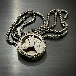 Silver Horse Coin Pendant Necklace