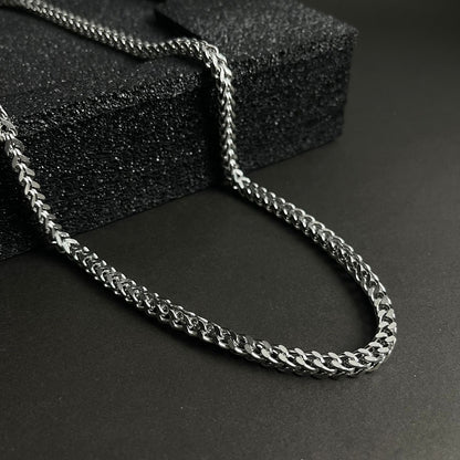 6mm silver Franco neck chain for men online in Pakistan