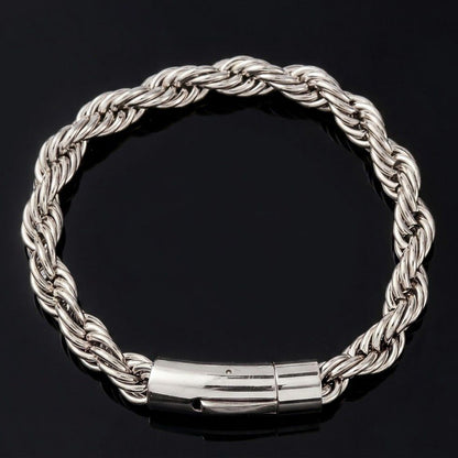 6mm silver rope chain bracelet for men in Pakistan