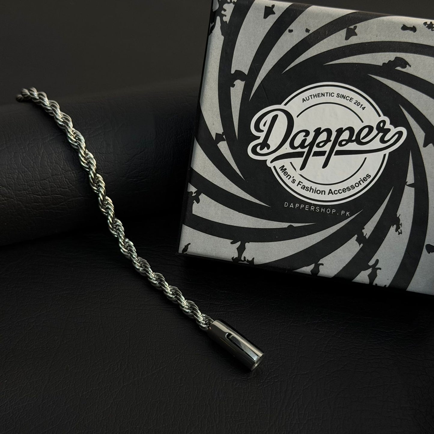 6mm silver rope chain bracelet for men in Pakistan