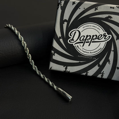6mm silver rope chain bracelet for men in Pakistan