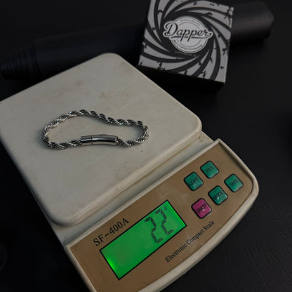 6mm silver rope chain bracelet for men length 21cm and weight 22 gram in Pakistan