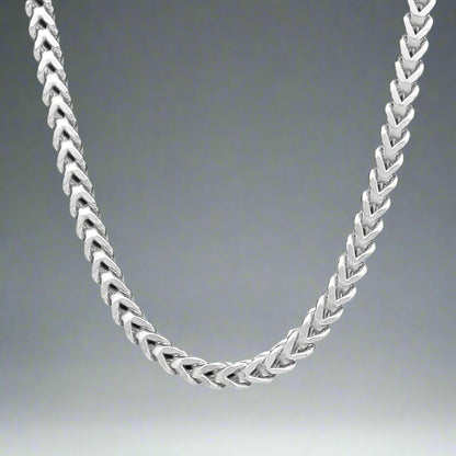 6mm silver square Franco foxtail neck chain for men online in Pakistan 