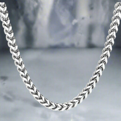 6mm silver franco neck chain for men online in Pakistan