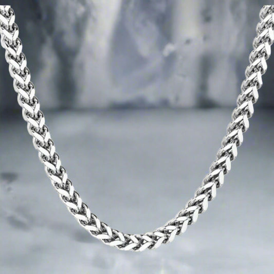 6mm silver franco neck chain for men online in Pakistan