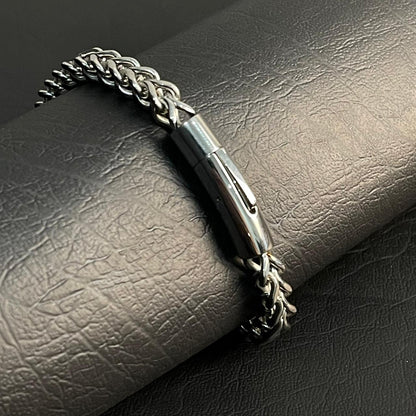6mm silver stainless steel Franco chain bracelet for men online in Pakistan