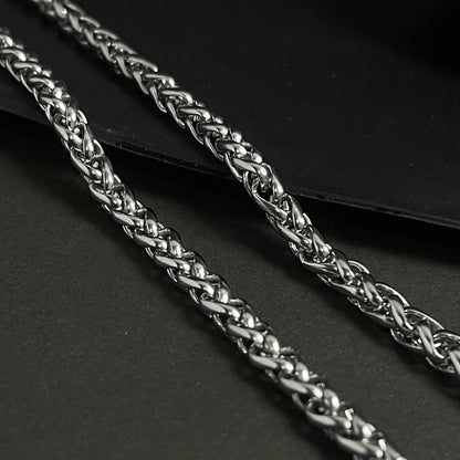 6mm silver wheat keel link neck chain for men  online in pakistan