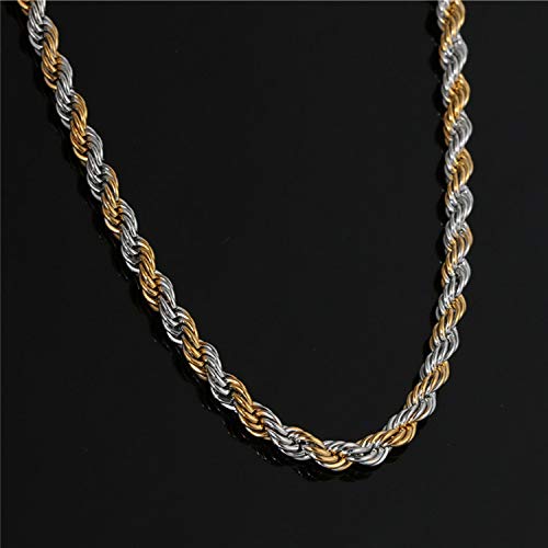 10mm Silver Golden Twisted Rope Neck Chain