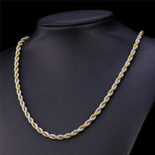 Load image into Gallery viewer, 8mm Silver Golden Twisted Rope Neck Chain