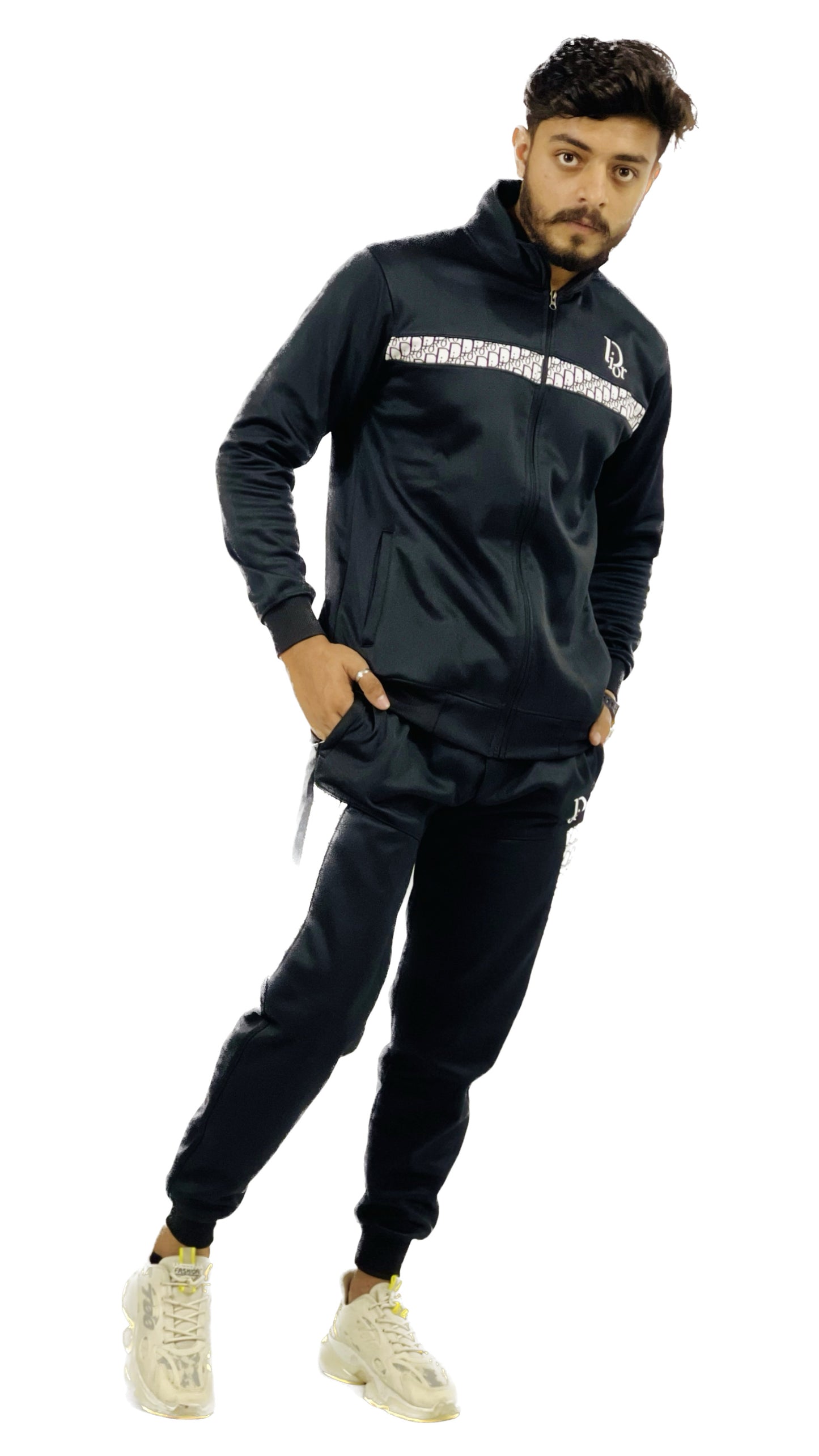 D-ior Premium Slim Fit Track Suit - Black