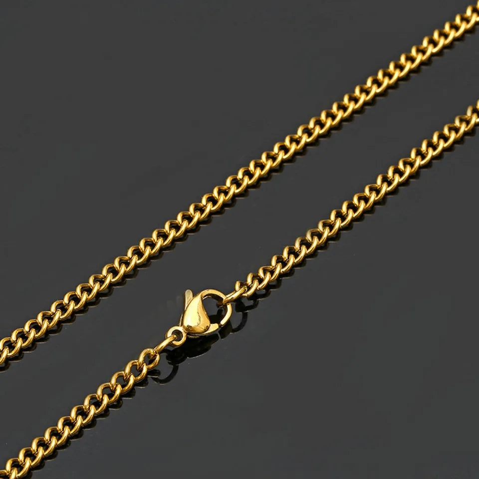 2mm Golden Light weight Figaro Link Neck Chain For Men