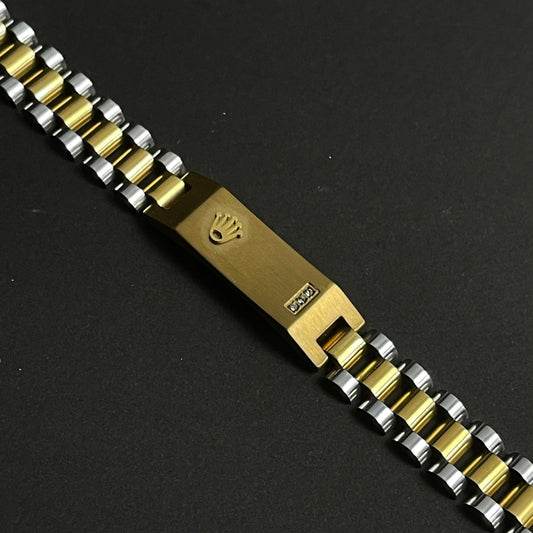 Golden Silver RLX Crown Jubilee Bracelet