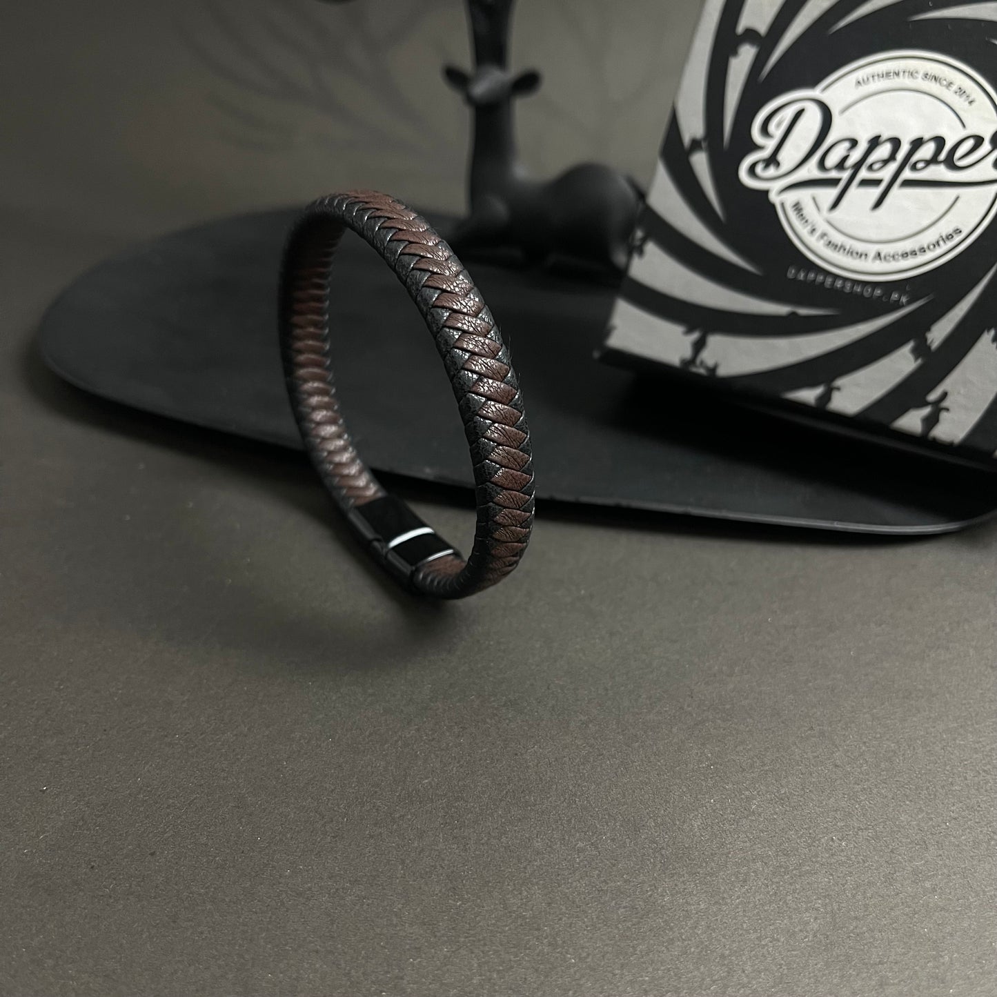 Sleek Wrap Brown & Black Leather Bracelet For Men