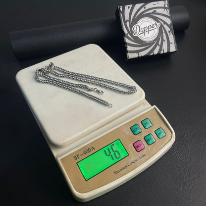 7mm silver stainless steel curb link neck chain for men online in Pakistan