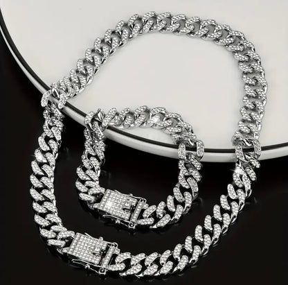13mm iced out Silver chain in pakistan