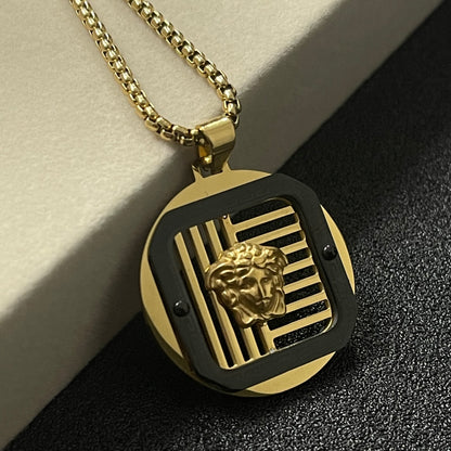 golden versace madusa pendant necklace for men women in pakistan