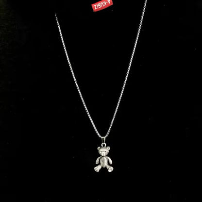 Teddy Bear Pendant Necklace For Men Women