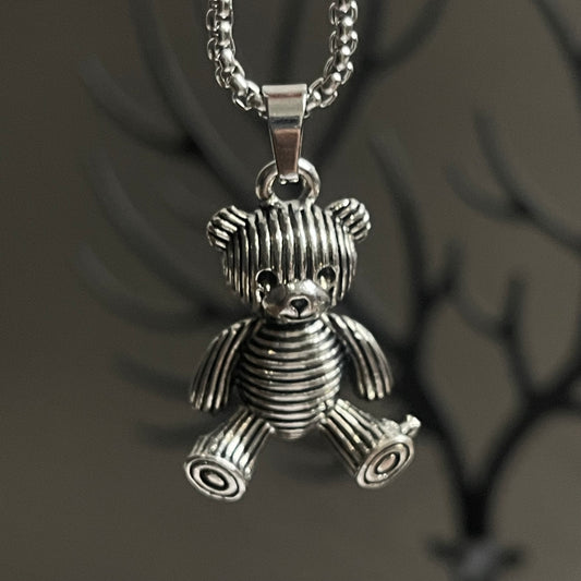 Teddy Bear Pendant Necklace For Men Women