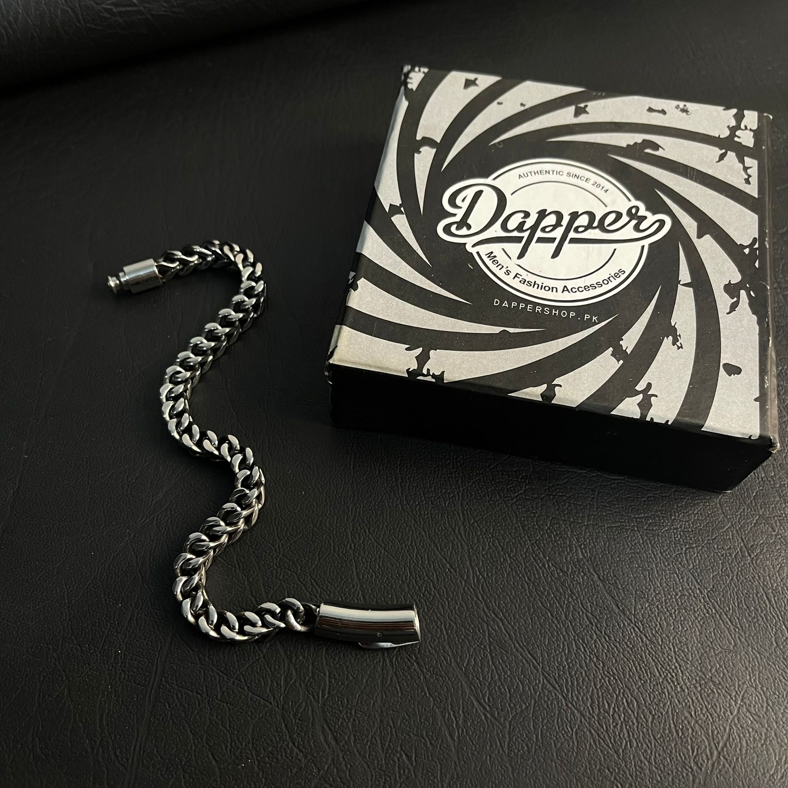 8mm antique silver stainless steel Franco chain bracelet for men online in Pakistan
