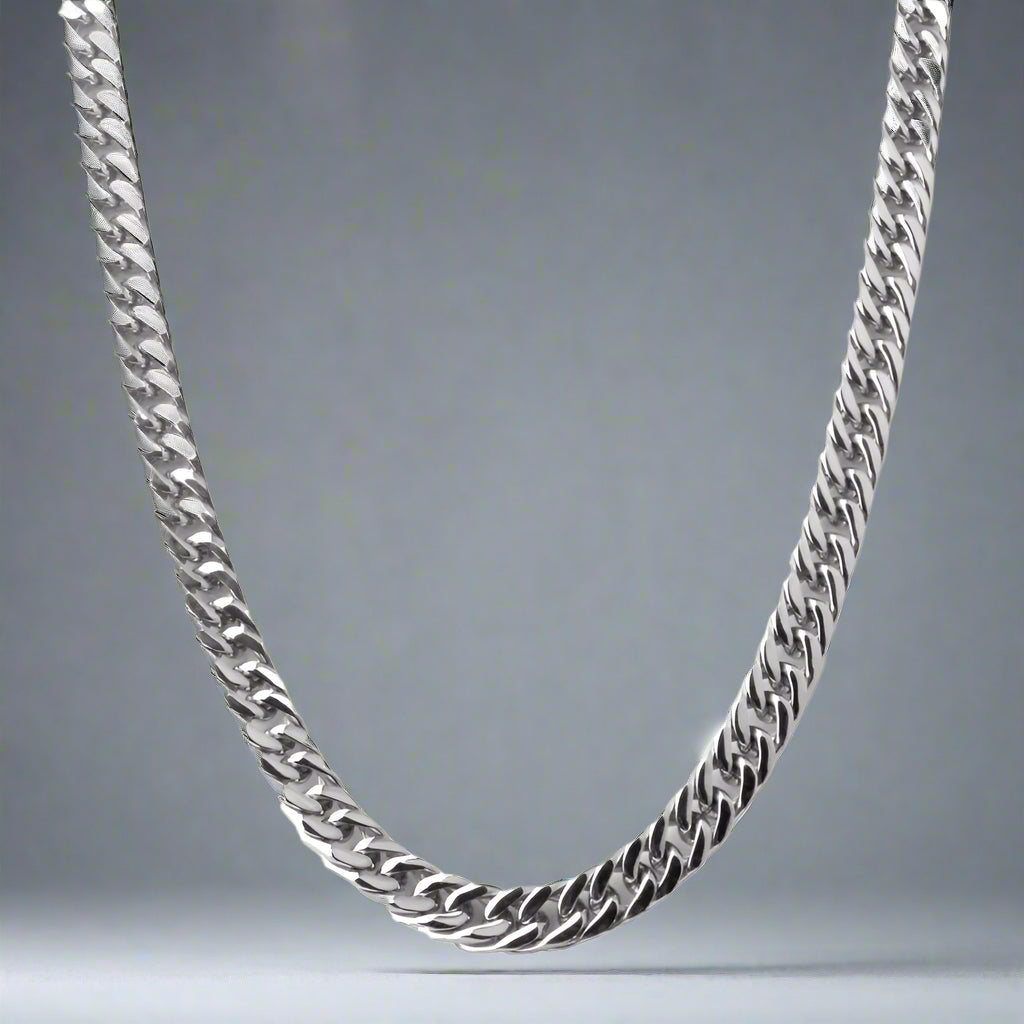 8mm Silver Cuban Curb Link Neck Chain For Men Online In Pakistan β The ...