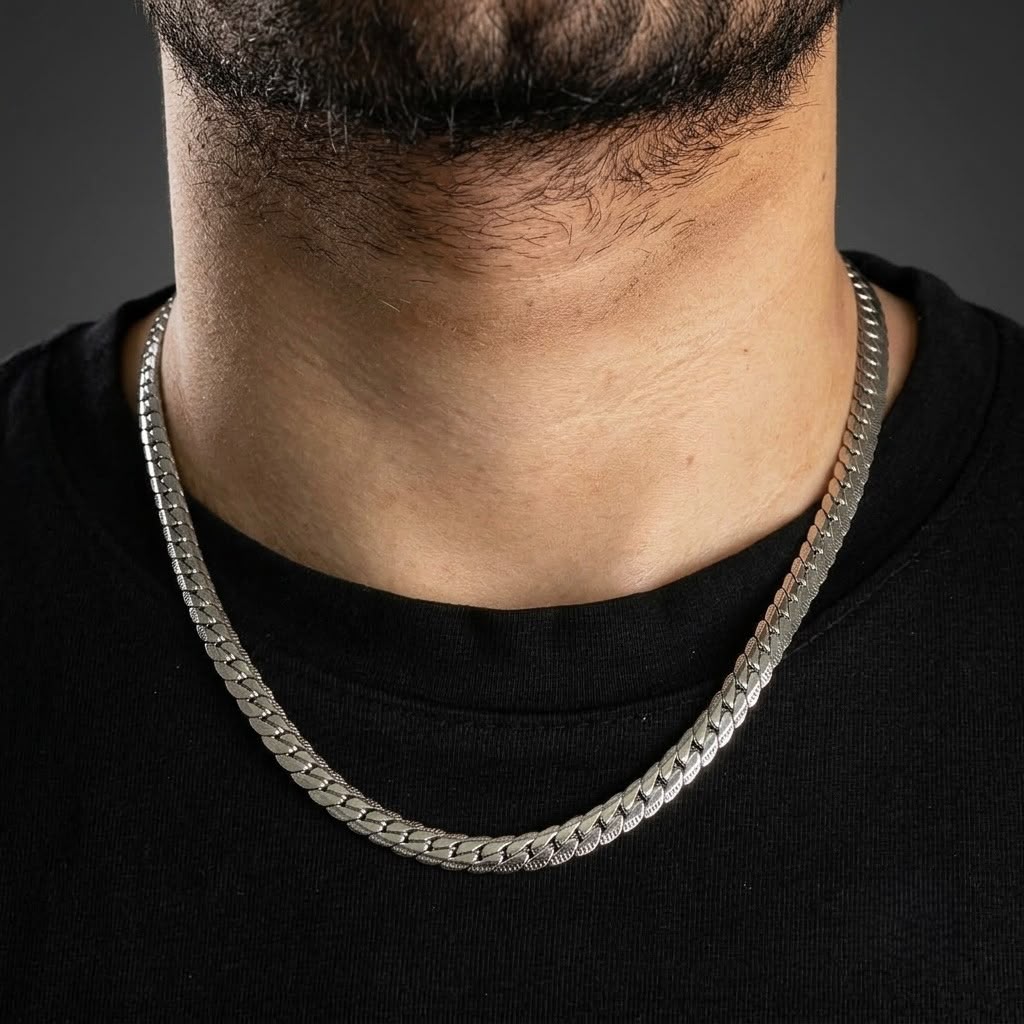 8mm silver miami link curb chain for men online in pakistan