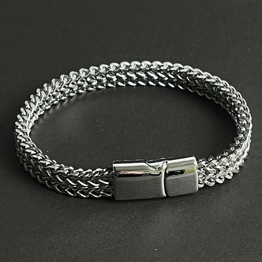 8mm silver stainless steel foxtail bracelet for men in Pakistan