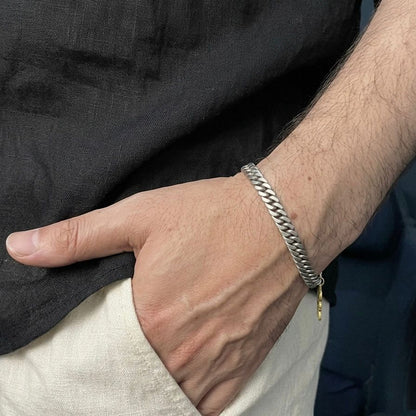 8mm stainless steel curb link chain bracelet for men online in Pakistan