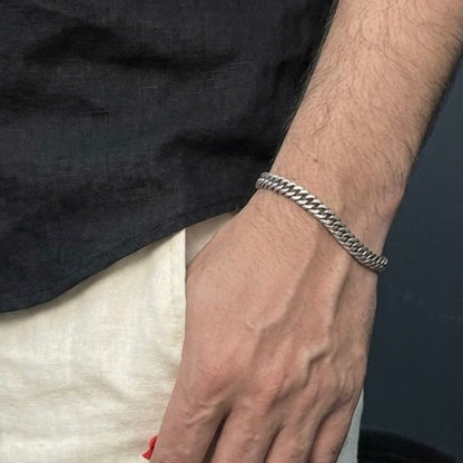 8mm stainless steel curb link chain bracelet for men online in Pakistan