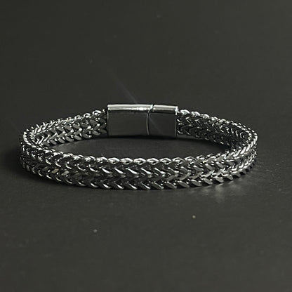 9mm Silver Franco Chain Bracelet for Men Punk Biker Bracelet