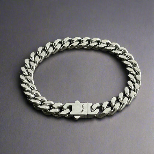 9mm silver stainless steel heavy bracelet for men online in Pakistan
