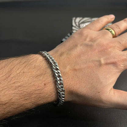 9mm stainless steel curb link chain bracelet for men online in Pakistan