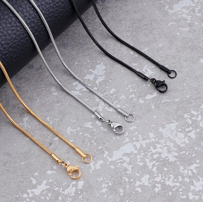 1mm Sleek Silver Round Snake Neck Chain