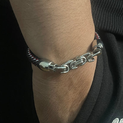 black leather bracelet for men online in pakistan