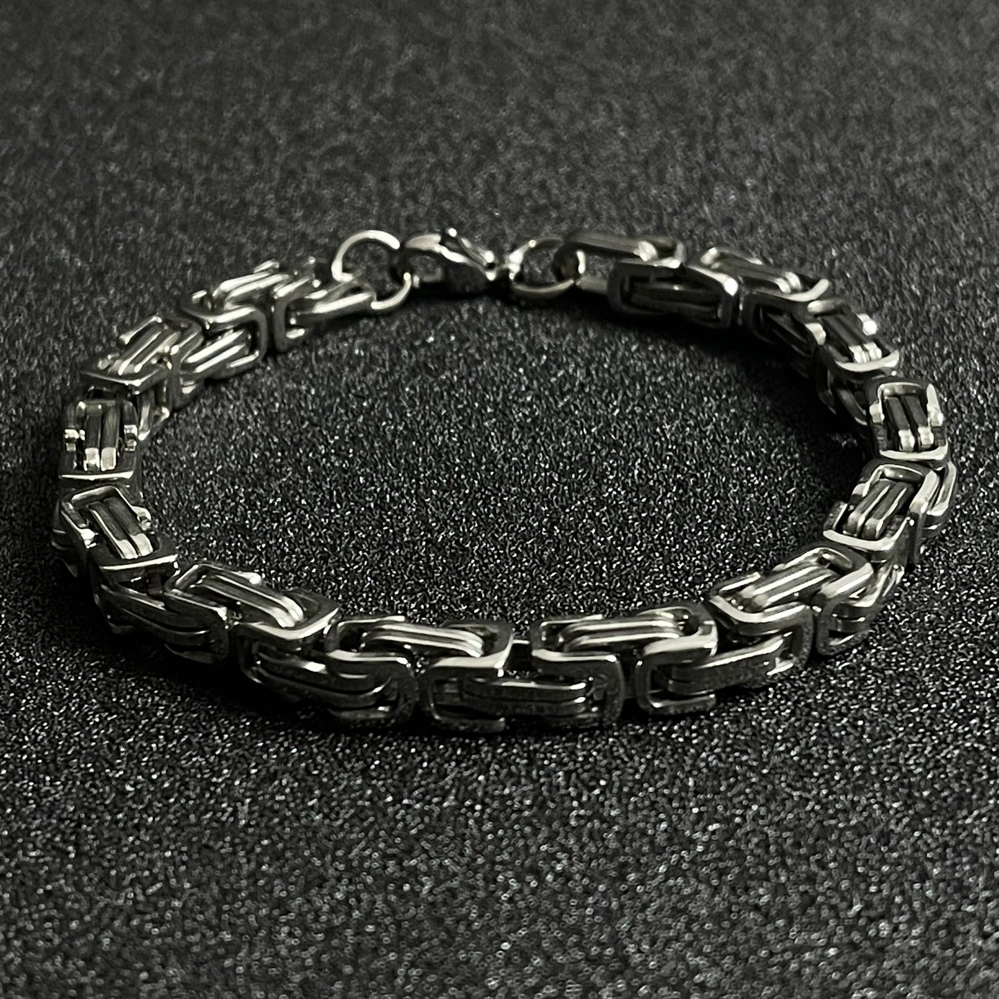 6mm silver stainless steel byzantine link chain bracelet for men online in pakistan