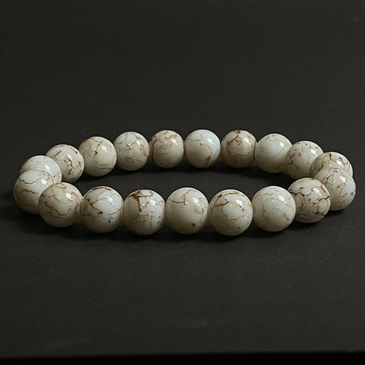 12mm Milky White Agate Beads Bracelet For Men Women