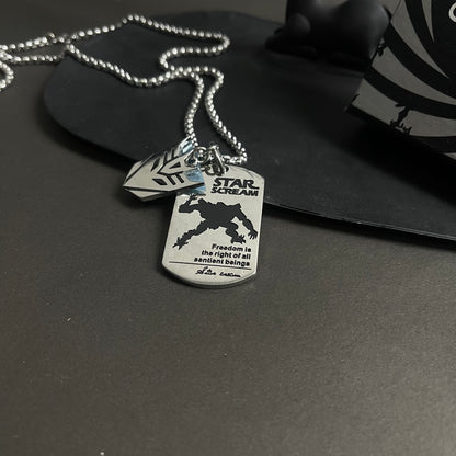 Star Scream Dog-tag Pendant Necklace