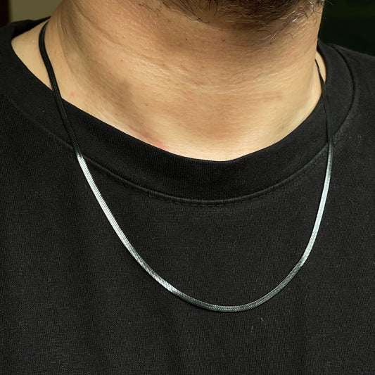 3mm Black Flat Snake Neck Chain