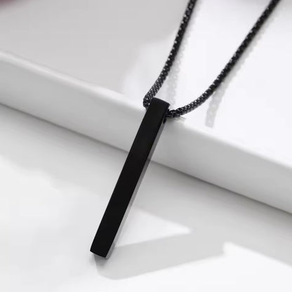 Black Bar Pendant Necklace For Men Online In Pakistan