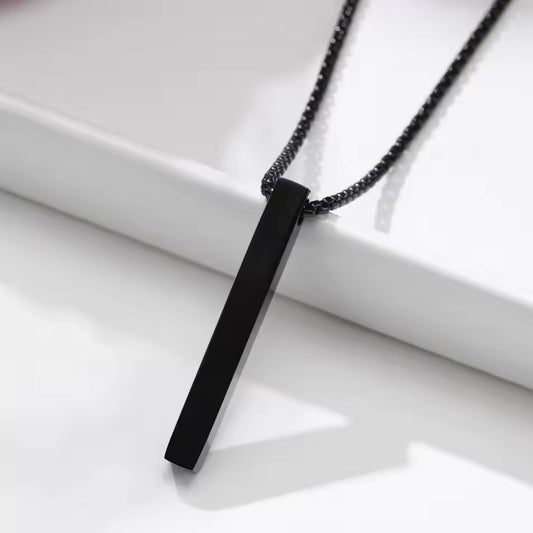Black Bar Pendant Necklace For Men Online In Pakistan