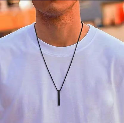 Black Bar Pendant Necklace For Men Online In Pakistan