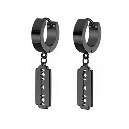 Black Blade punk earrings bali for men online in pakistan