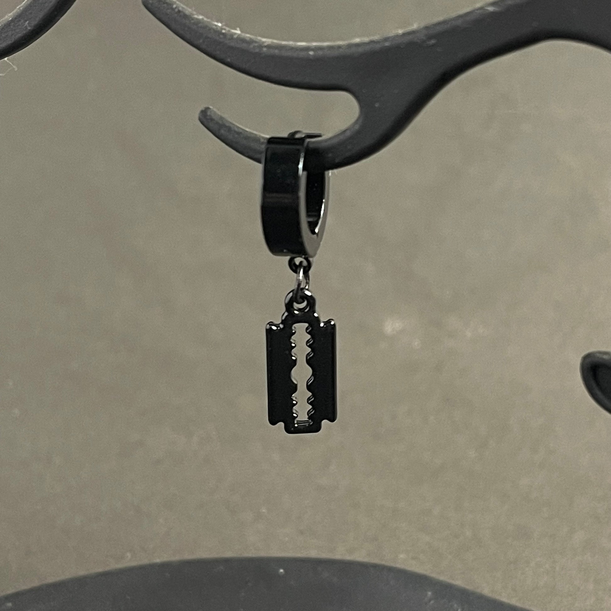 Black Blade punk earrings bali for men online in pakistan