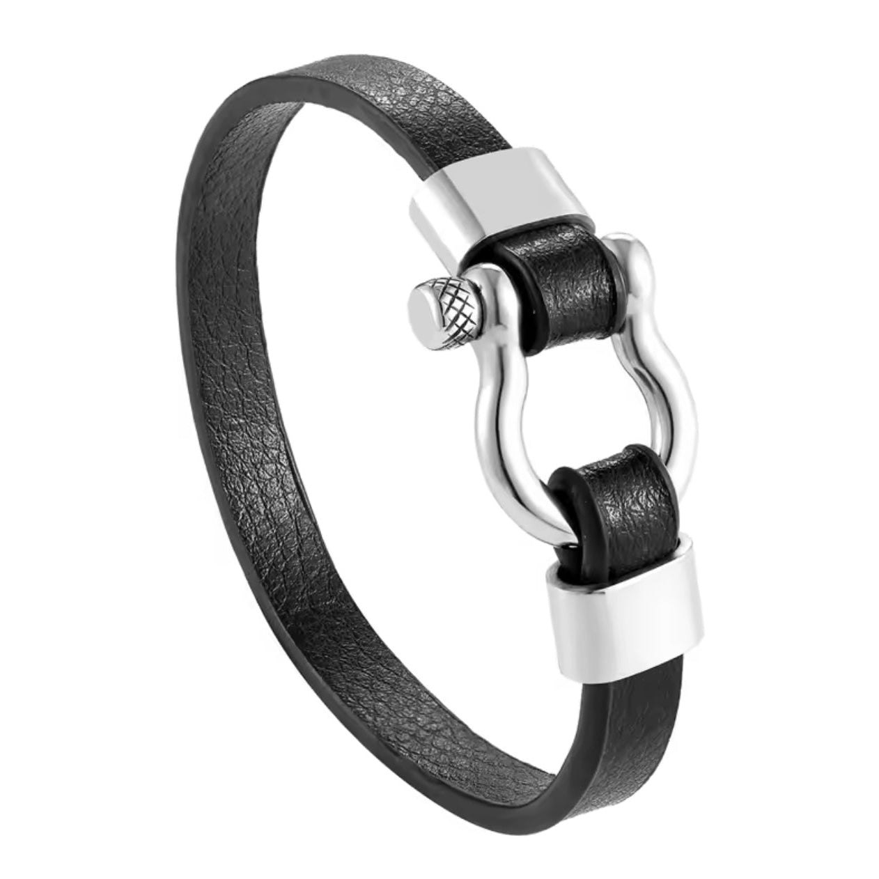 Black Leather Bracelet For Men in Pakistan