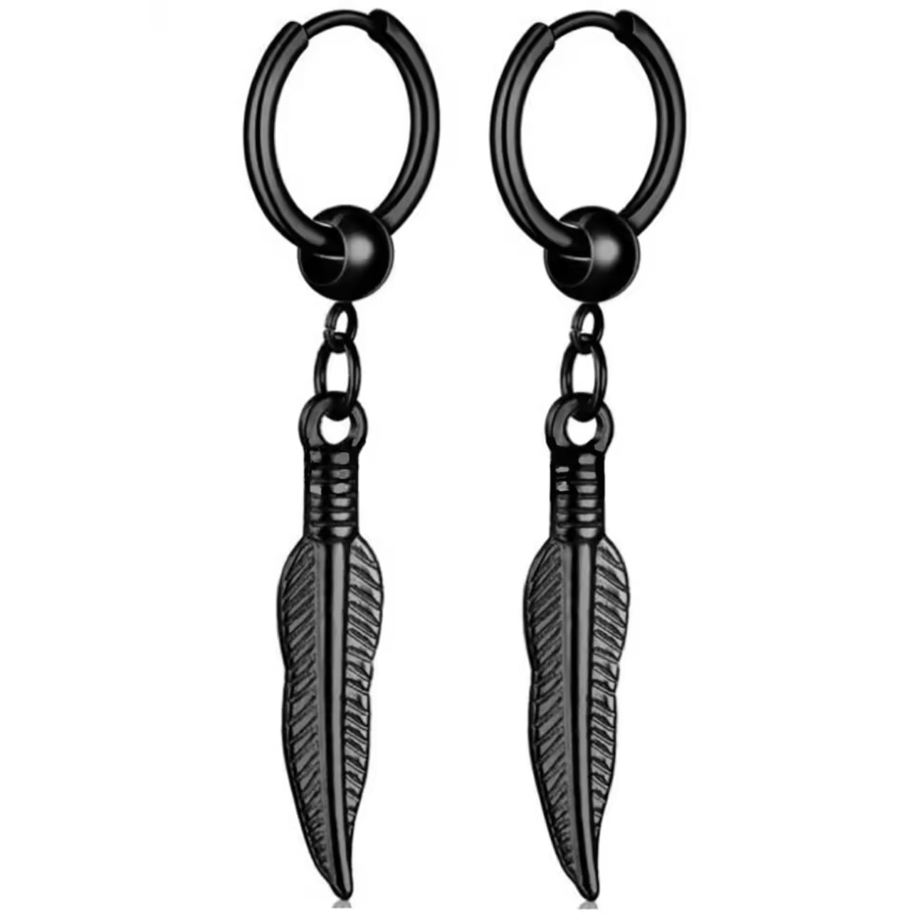 Black leaf punk earrings bali for men online in pakistan