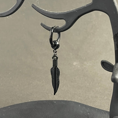 Black leaf punk earrings bali for men online in pakistan