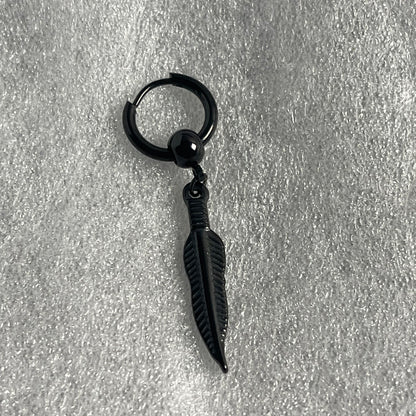 Black leaf punk earrings bali for men online in pakistan