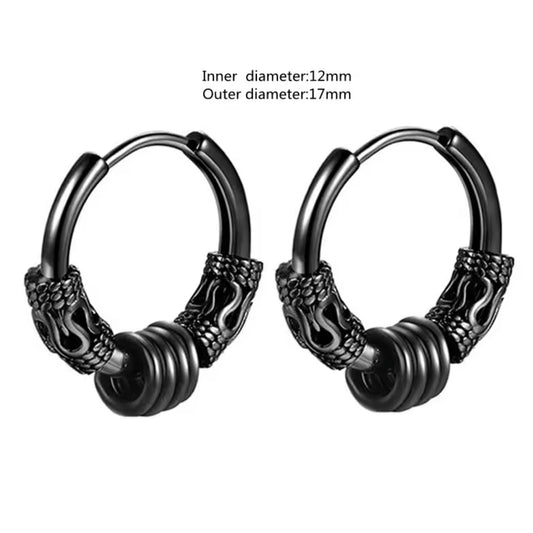 Black punk earrings bali for men online in pakistan